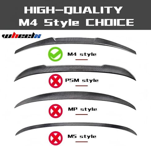 Rear Trunk Spoiler Compatible with 2012-2018 F30 3 Series & 2014-2019 F80 M3 Sedan, MV Style Duckbill Spoiler Fits for 320i 325i 328i 330i 335i 340i, High Kick Wing Lip (Glossy Black) in Kuwait