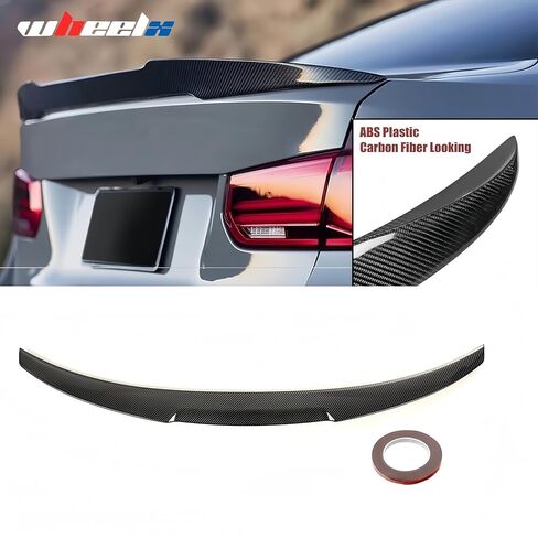 Rear Trunk Spoiler Compatible with 2012-2018 F30 3 Series & 2014-2019 F80 M3 Sedan, MV Style Duckbill Spoiler Fits for 320i 325i 328i 330i 335i 340i, High Kick Wing Lip (Glossy Black) in Kuwait