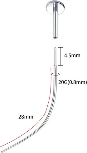Oveta Curved Piercing Taper G23 Titanium Push in Taper 20G Insertion Pin for Threadless Jewelry Tool in Saudi Arabia