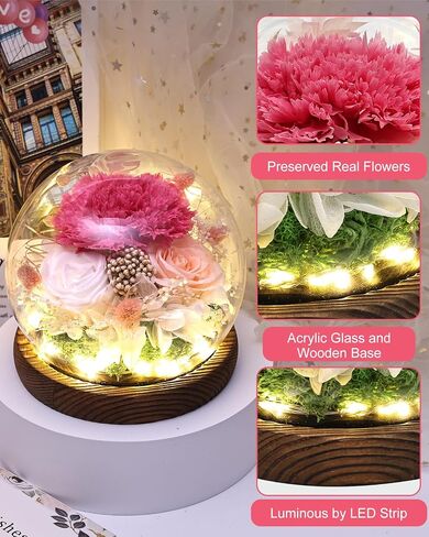 Roses Flowers Lujechii Flowers for Delivery Prime ，Cool Unusual Gifts for Ladies, Moms, Lovers, Friends, Birthday Anniversaries, Eternal Flowers Unique Flower Gifts (Red Roses, Pink Roses) in Saudi Arabia