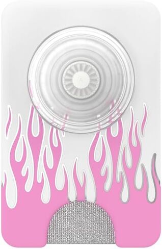 PopSockets PopWallet with Swappable PopTop: Phone Grip, Phone Stand, and Wallet for Cards, (Candy Flames) in Saudi Arabia