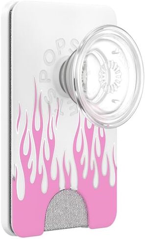 PopSockets PopWallet with Swappable PopTop: Phone Grip, Phone Stand, and Wallet for Cards, (Candy Flames) in Saudi Arabia