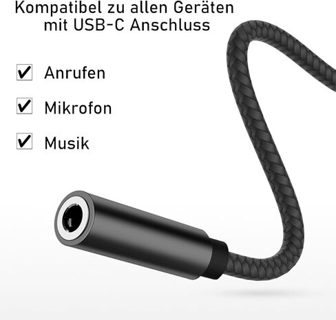 محول سماعة الرأس PADCR USB C، محول صوت سماعة الرأس USB-C إلى مقبس 3.5 مم، عالمي in Saudi Arabia