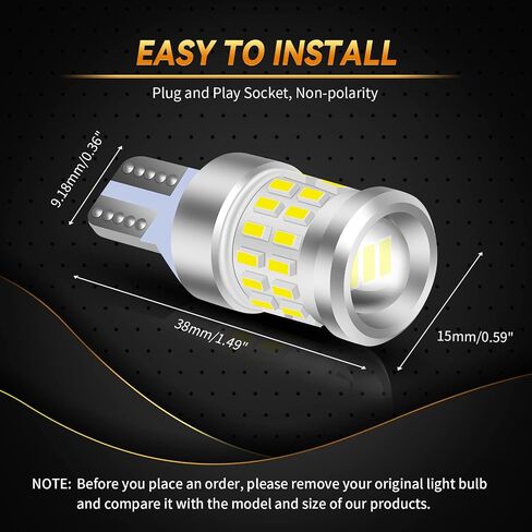 912 921 LED Bulb for Reverse Lights DRL daytime running Lights, T16 4014 35-SMD 12V 6000K Light for Car Truck Cargo Reverse Lights Bulbs/DRL day running lights Bulbs,Pack of 2(Xenon White) in Saudi Arabia