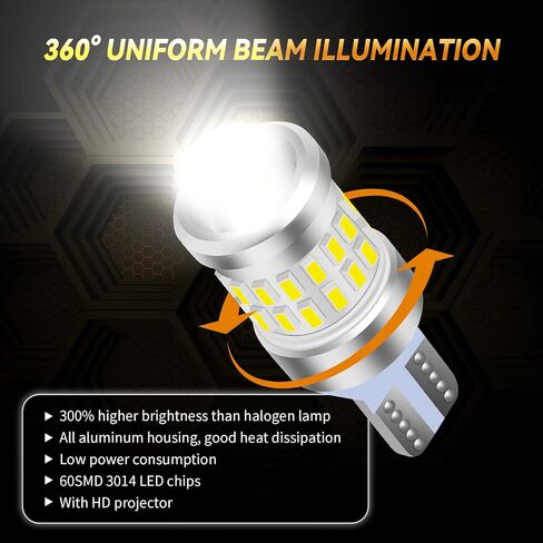 912 921 LED Bulb for Reverse Lights DRL daytime running Lights, T16 4014 35-SMD 12V 6000K Light for Car Truck Cargo Reverse Lights Bulbs/DRL day running lights Bulbs,Pack of 2(Xenon White) in Saudi Arabia
