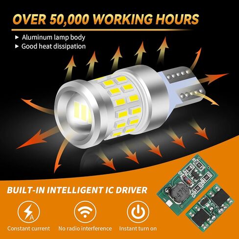 912 921 LED Bulb for Reverse Lights DRL daytime running Lights, T16 4014 35-SMD 12V 6000K Light for Car Truck Cargo Reverse Lights Bulbs/DRL day running lights Bulbs,Pack of 2(Xenon White) in Saudi Arabia
