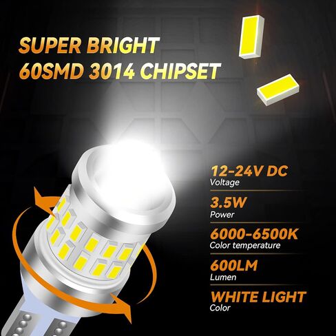912 921 LED Bulb for Reverse Lights DRL daytime running Lights, T16 4014 35-SMD 12V 6000K Light for Car Truck Cargo Reverse Lights Bulbs/DRL day running lights Bulbs,Pack of 2(Xenon White) in Saudi Arabia