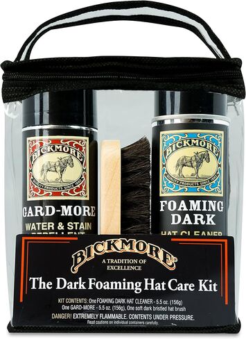 Foaming Dark Hat Cleaner Kit - Remove Dirt, Dust, Fingerprints & Sweat Stains - Great for Fur - Felt Cowboy Hats, Baseball Hats, Fedoras, Sun Hats & More in Saudi Arabia