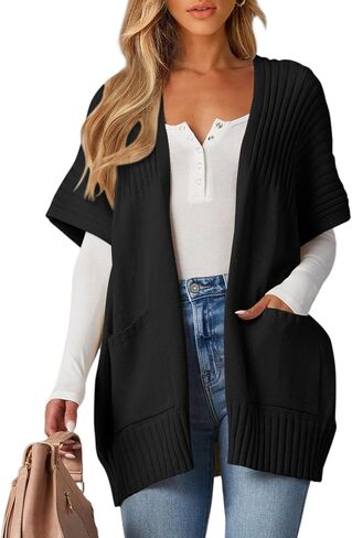 SHEWIN Cardigan Sweaters for women Lightweight Open Front Pleated Summer Short Sleeve Cardigans Sweater in Saudi Arabia