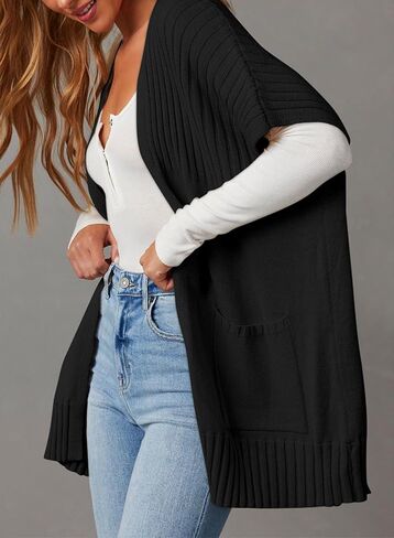 SHEWIN Cardigan Sweaters for women Lightweight Open Front Pleated Summer Short Sleeve Cardigans Sweater in Saudi Arabia