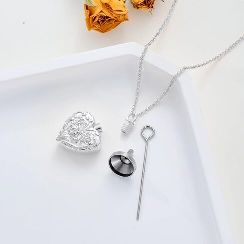 SOULMEET White Gold/Rose Gold/Yellow Gold Cremation Jewelry for Ashes, Custom Real Gold Tree of life/Butterfly/Rose Heart Locket Necklace for Ashes to Keep Human Dog Cat in Memory in Saudi Arabia