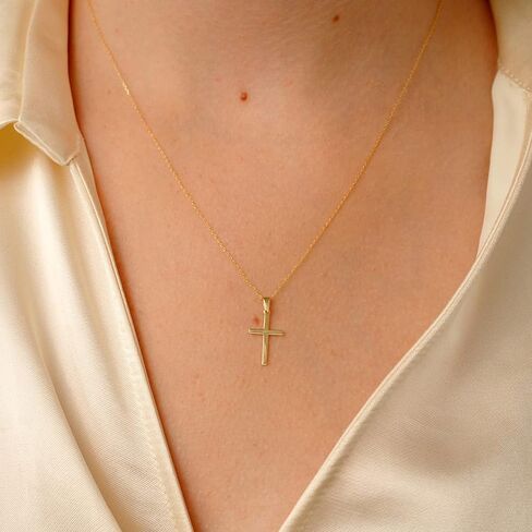 جيلين قلادة صليب من الذهب الصلب عيار 14 قيراط للنساء in Kuwait