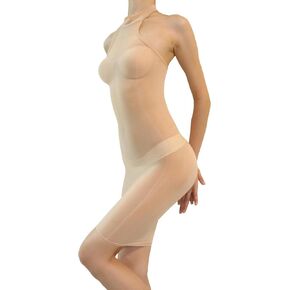 Bodystocking Dress Lingerie for Women Shimmer Tights Full Bodysuit Nylon Catsuit Oil Shiny Pantyhose Halter Bodycon Dress