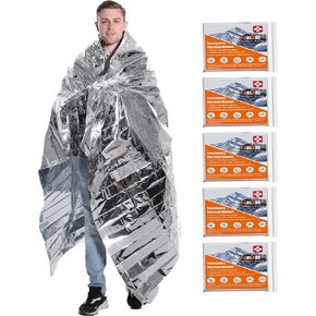 Emergency Blankets Mylar Thermal Blanket (4 Pack) of Space Blanket 82" x62''. Survival Blankets Heavy Duty Camping Gear, First Aid, Green