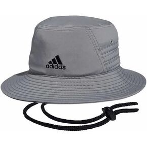 adidas Victory Bucket Hat Lightweight Moisture Wicking UPF 50 Sun Hat Fishing Camping (Gray)
