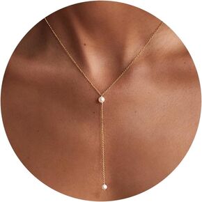 Pearl Necklaces for Women, Gold/Silver Pearl Necklace 14K Gold/White Gold Plated Dainty Pearl Necklace Jewelry for Women