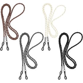 4PCS Leather Eyeglass Straps, Multicolor Eyewear Retainer Lanyards Eye Glass Chain Glasses String Holders