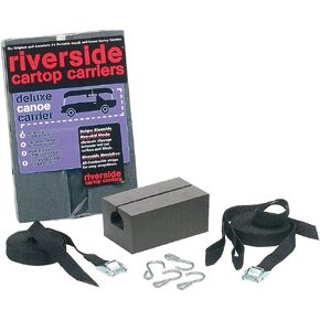 Riverside 6" Standard Canoe Carrier Kit, Rooftop Transport Kit, Includes 4 Foam Blocks, Tie Down Ropes, 15' Center Strap, Bumper Hooks (6" Standard Kit)