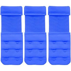 Elastic Bra Hook Extender-(2Hook/3 Eye) with Extra Elastic, Stretchy, Comfortable, Bra Hook Extension, Combo for Women (Blue, Pack of 3)