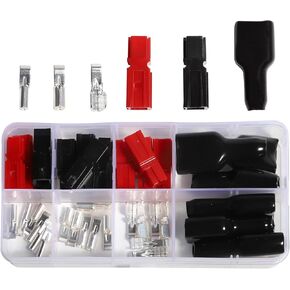 15/30/45 Amp Powerpole Connectors Assortment Kit Quick Disconnect Battery Modular Terminals AWG10-20 Red Black Housing Connects Set Kit Come Harness Plug Gauge Cables Battery Set Car