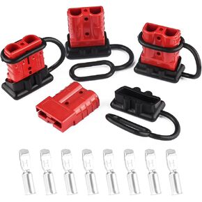 4PCS 50A 6-10 Gauge Battery Quick Connecto/Disconnec Wire Harness Plug,Battery Cable Quick Connectors for 12V-36V Motor Winch Trailer or Other Electrical Device