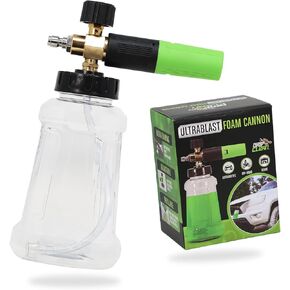 UltraBlast Foam Cannon for Pressure Washer - Car Wash Foam Gun for Car Wash Soap. Adjustable & High Foam Nozzle Attachment for Pressure Washer - Grip Clean