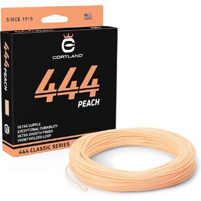CORTLAND 444 Peach Fly Fishing Line with Front Welded Loop - 90 FT Durable Easy Casting Ultra Supple High Floating Classic Series Fly Rod Line for Freshwater