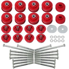 KF04060BK مجموعة جلبة تثبيت الجسم متوافقة مع 2008-2016 Ford F250 F350 Super Duty 2WD 4WD من مادة البولي يوريثين الحمراء وحوامل الكابينة والأكمام الفولاذية والأجهزة in Kuwait