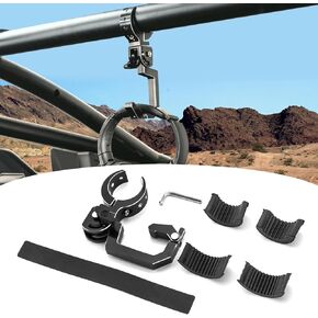 Wsays UTV Roll Cage Helmet Hook Fits 1"-2" Roll Bar, Headphone Goggles Bottles Holder, Round Roll Bar Bracket Compatible with Polaris RZR XP 1000 PRO Maverick X3