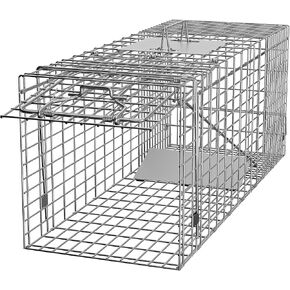 ZENY Live Animal Cage Trap 32" X 12.5" X 12" Steel Cage Catch Release Humane Rodent Cage for Rabbits, Stray Cat, Squirrel, Raccoon, Mole,Opossum, Skunk & Chipmunks
