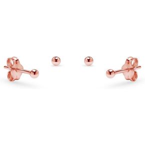 Sterling Silver Small Round Bead Ball Stud Earrings 2mm Unisex Set of 2 for Cartilage Nose Lips Choose Your Color in Kuwait