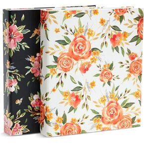 Paper Junkie 2 Pack Colorful Floral 3 Ring Binder with 1.5 Inch Rings, Decorative File Folder for Office Supplies, Planner, Portfolio, 250 Sheet Capacity (11.5 x 10.5 in)