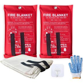Fire Blanket For Home XXL- 79 x 79 Fire Blankets Emergency For People Fire Retardant Blanket Fire Shelter Large Suppression Fiberglass Kitchen Home Restaurant House Fire Proof Survival Safety Reusable
