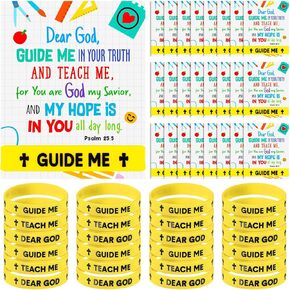 24 Sets Silicone Wristbands with Cards Inspirational Rubber Wristbands Bulk Motivational Quote Card for Women Men Teen Kids Gifts School Party Favors Supplies(Bible Verse)