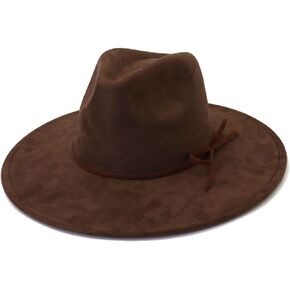 Fedora Hats for Women Man with Big Wide Brim Classic Suede Panama Hat Western Outdoor hat