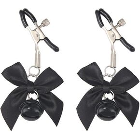 Body Clamps Adjustable Pressure Body Clips Stainless Steel Body Ring with Bowknot and Bells Body Clamps Non Piercing Body Jewelry Faux Body Jewelry