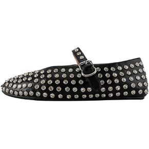 Rhinestone Flats for Women Crystal Studded Mary Jane Ballet Flats Shoes Buckle Strap Sparkly Casual Dress Ballerina Shoes