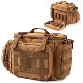 Pistol Bag Tactical Gun Range Bag Deluxe Pistol Shooting Range Duffle Bags with 16 Magazine slots for 4 Pistols