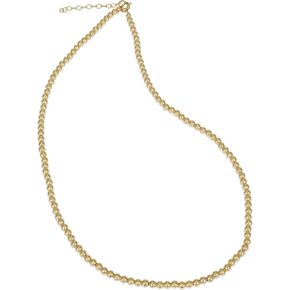 14 kt 3mm Gold Filled Beaded Necklace, Dainty Necklace for Woman, Goldfill Strand Necklace, Waterproof to Swim or Shower, Great Layering Necklace, Hand Made in USA
