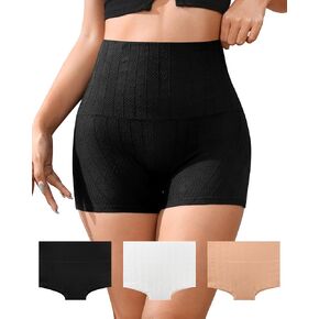 ملابس داخلية قصيرة للأولاد من القطن عالية الخصر من ASIMOON للنساء، تحكم بسيط في البطن ومضادة للاحتكاك، سراويل داخلية 3 قطع in Kuwait