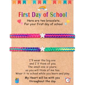 Shonyin First Day of Star Bracelet, Back to S Bracelet for Mom and Daughter Mommy and Me