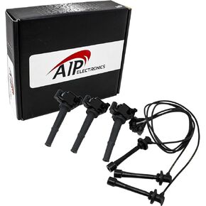 AIP Electronics Tune Up Kit Complete with Ignition Coils and Low Ohm Spark Plug Wires Compatible with 1995-2004 Toyota 4Runner T100 Tacoma Tundra 3.4L V6 OEM Fit Kit-1461
