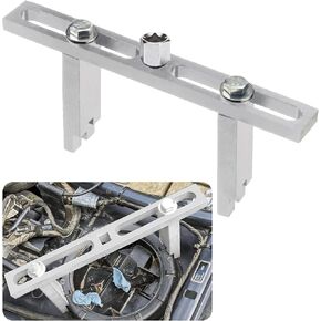 Fuel Pump Module Spanner Wrench Fuel Pump Removal Tool for BMW Audi Mercedes-Benz Volkswagen VW Chrysler Fuel Tank Lids Fuel Pump Lockring 3/8" to 1/2" Adjustable, Silver