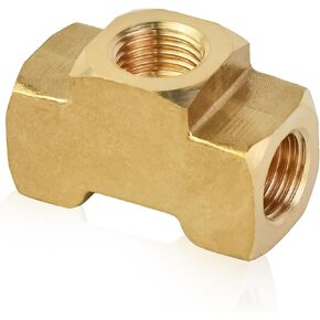 1/4" Tee Union Air Hose Fittings - Brass Dot Air Brake Line Fittings 1/4" OD 3 Way Tube Air Line Adapter for Car Truck Trailers and Air Brake System 2 Pcs