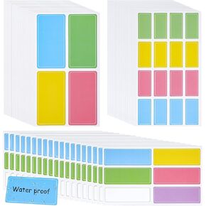 520Pcs Colorful Waterproof Labels Stickers Removable Assorted Colors Self Stick Note Pads Adhesive Name Tag Labels Bright Annotation Post Stickies for Office School Home Storage Bins Folder Food Jar