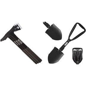 SOG 3-Pack Throwing Hawks & 18.25" Folding Survival Shovel with Saw Edge and Carry Cases