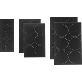 Super Z Outlet Assorted Black Vinyl Plastic Circle Erasable Removable Chalkboard Stickers Organizing Labels (5 Sheets, 34 Stickers)