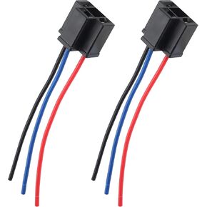 2PCS H4 Headlight Connector with 3-Way Headlight Wiring Harness,Female Headlight Socket/Male Headlight Plug Replacement for Most Car Truck Marine Headlight Pigtail Connector (Female/2PCS)