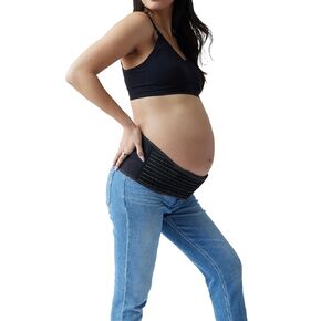 Ingrid & Isabel Basics Pregnancy Support Belt, No-Show Maternity Belly & Back Support Band, Black, Womens Size L/XL