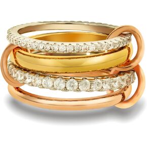 Gold Stackable Rings for Women Non Tarnish, Dainty Stackable CZ Cubic Zirconia 18k Gold Plated Rings, Gold Knuckle Women Rings Set